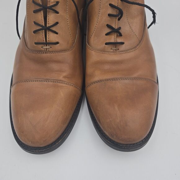 BANANA REPUBLIC Ortholite cognac brown leather cap toe lace up oxfords Size 10 M - Picture 5 of 8